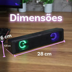 Soundbar Gamer com LED RGB e Som Estéreo 6W – Conexão USB para TV, Notebook e Celular
