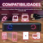 Soundbar Gamer com LED RGB e Som Estéreo 6W – Conexão USB para TV, Notebook e Celular