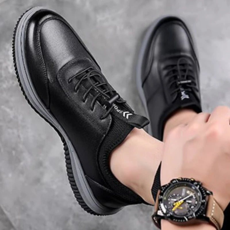 Tênis Masculino de Couro à Prova D'Água – Confortáveis e Anti-deslizantes para o Dia a Dia